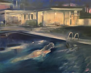 Saatchi Art Artist Gregg Chadwick; Painting, “Dawn Swim, Kaufmann House” #art