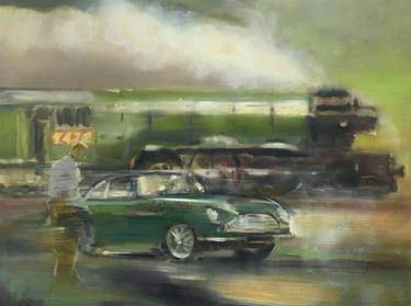 Rain, Steam, and Speed (Aston Martin DB4 and The Flying Scotsman) thumb