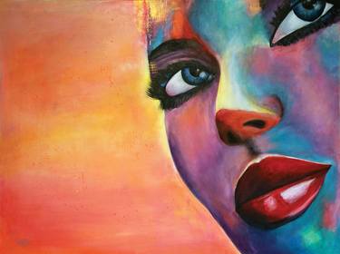 Original Abstract People Painting by Mary Samek
