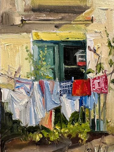 Original Abstract Architecture Painting by Kseniia Pushina