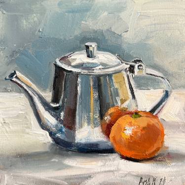 Original Impressionism Still Life Painting by Kseniia Pushina