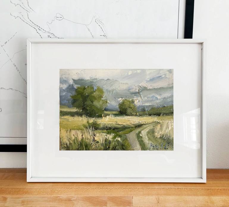 Original Impressionism Landscape Painting by Kseniia Pushina