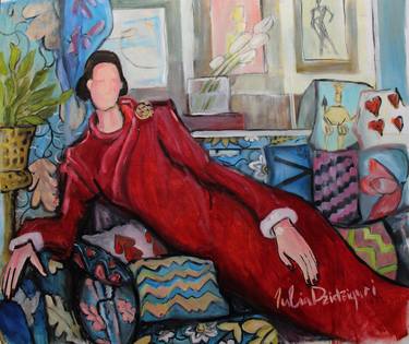 Original Fauvism Fashion Paintings by Julia Dzidziguri