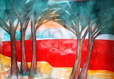 Original Expressionism Landscape Painting by Alexey Zhucovsky
