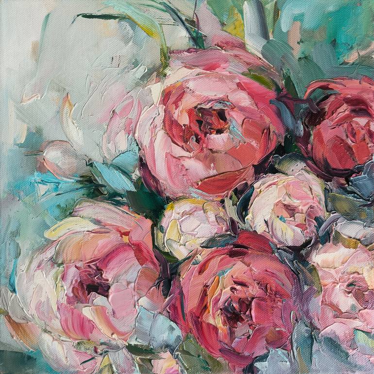 専用2 Pink peonies 2 Painting by Julia Ruf | Saatchi Art India