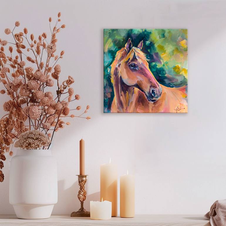 Original Expressionism Horse Painting by Julia Ruf