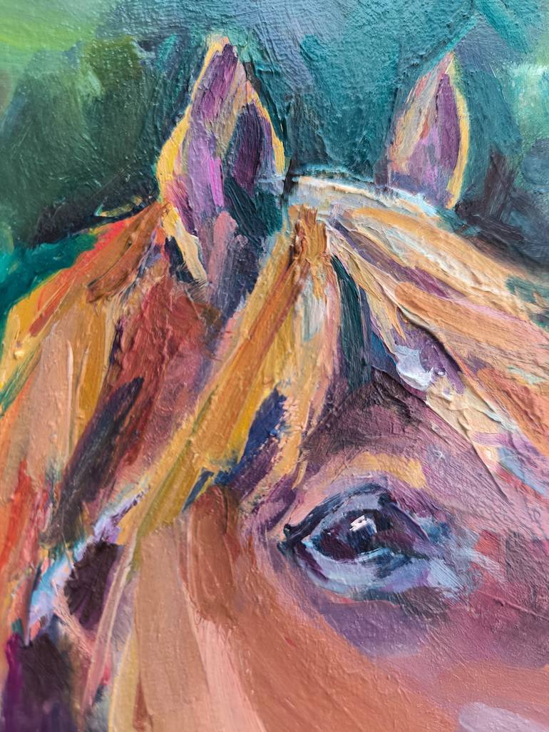 Original Expressionism Horse Painting by Julia Ruf