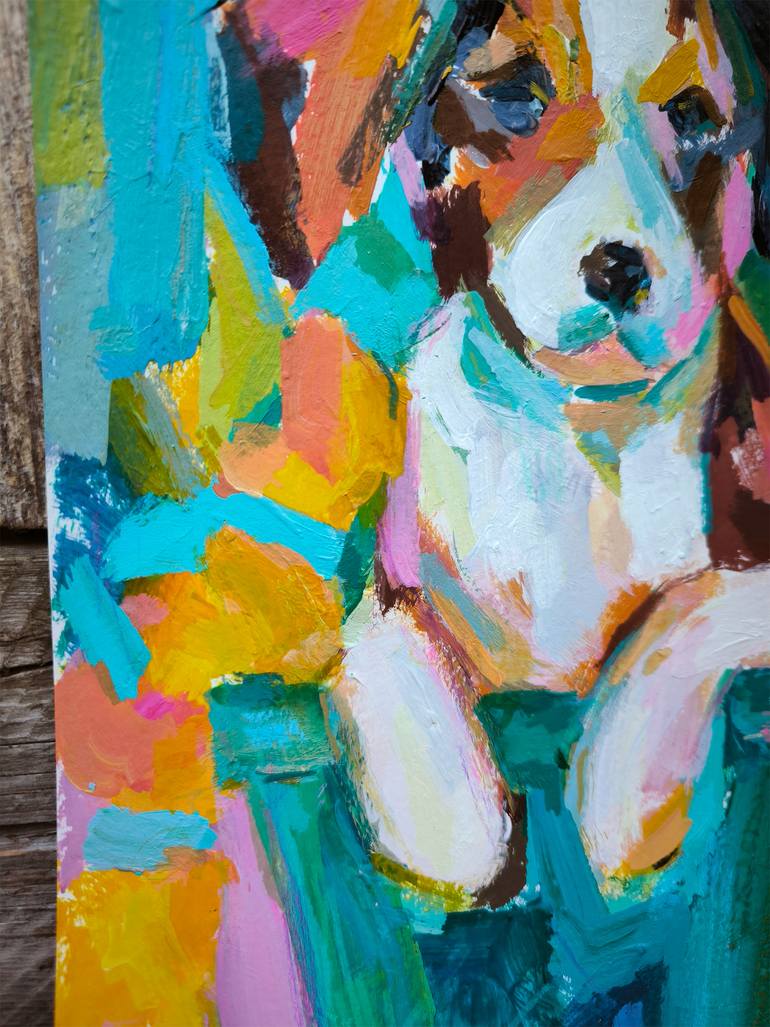 Original Expressionism Dogs Painting by Julia Ruf