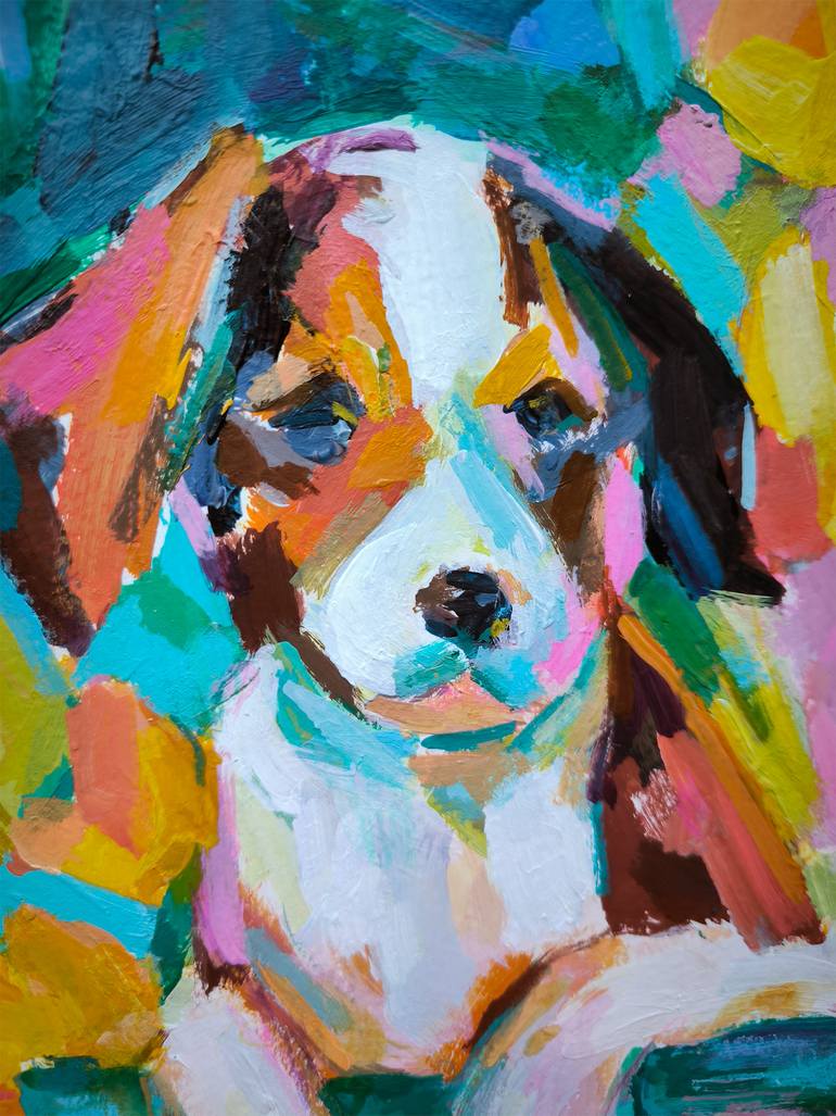 Original Expressionism Dogs Painting by Julia Ruf