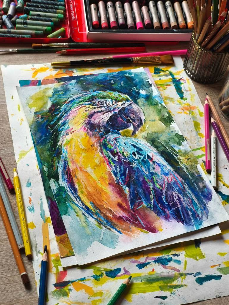 Original Expressionism Animal Painting by Julia Ruf
