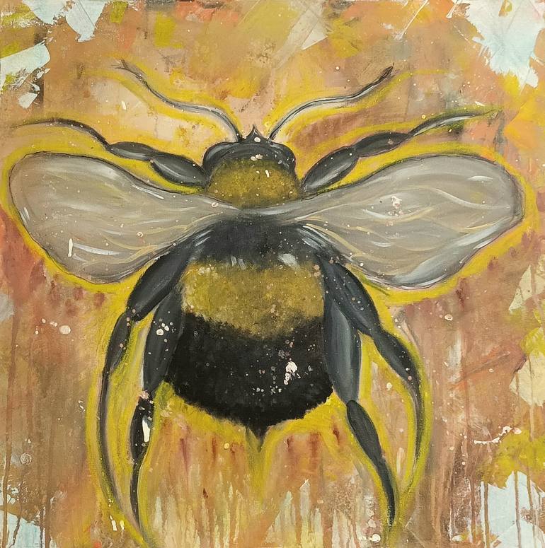 Original Painting bee deals acrylic listed by artist