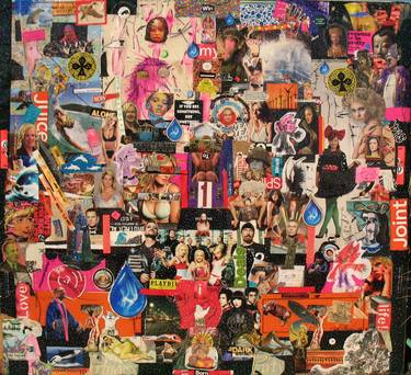 Original Street Art Pop Culture/Celebrity Collage by Todd Monaghan