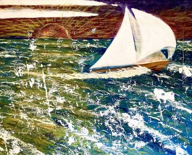Print of Expressionism Sailboat Paintings by Todd Monaghan
