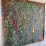 View from the left hanging on Artist"s wet wall in his studio.