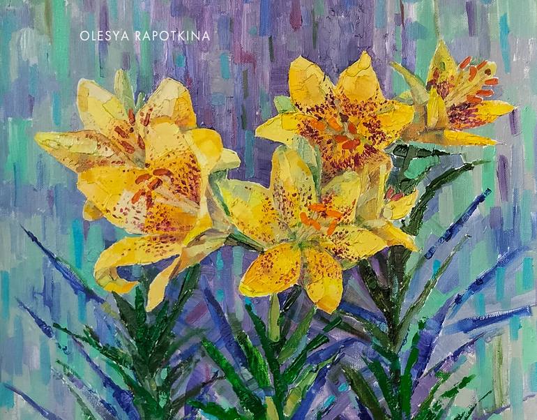 Original Impressionism Floral Painting by Olesya Rapotkina