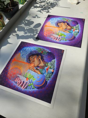 Original Surrealism Fantasy Printmaking by Tori Nagay