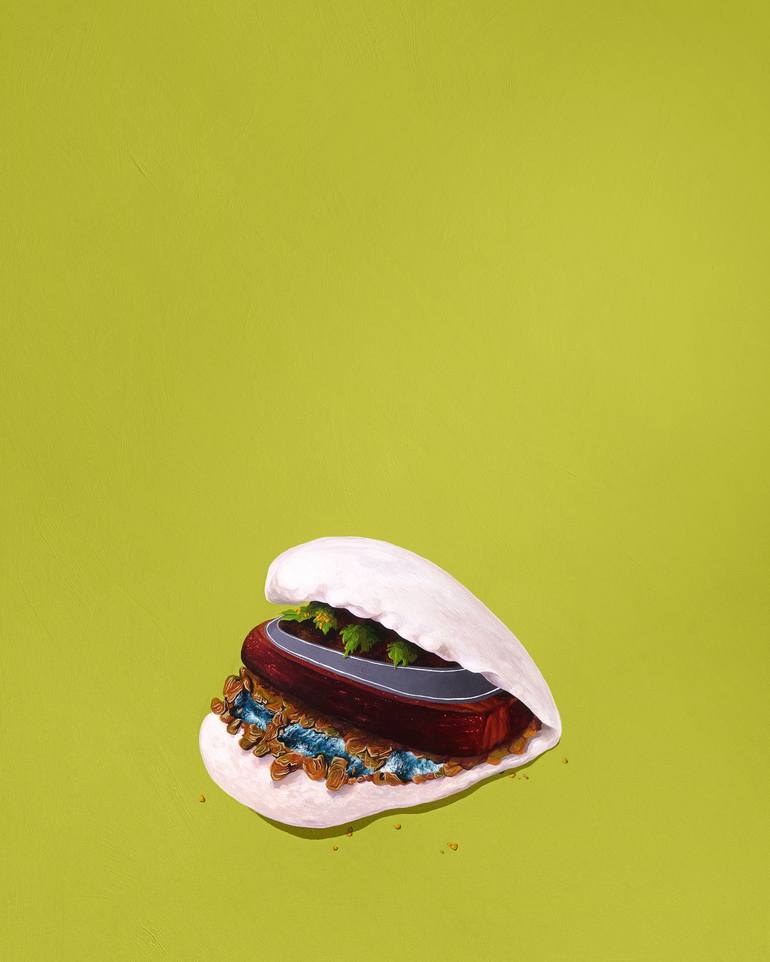 Original Surrealism Food & Drink Paintings by Jess Lin