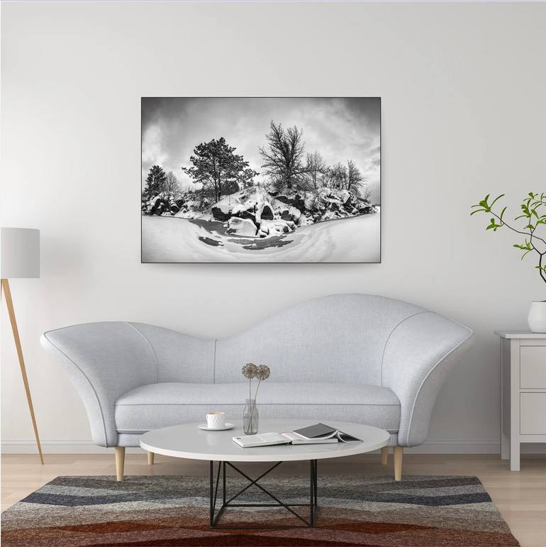 Original Black & White Landscape Mixed Media by Артем Возний