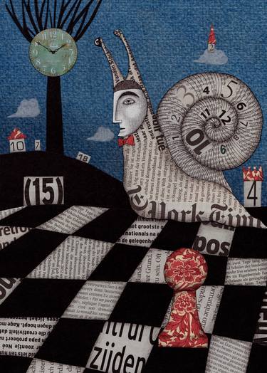 Saatchi Art Artist Judith Clay; Collage, “A Snaily Story” #art