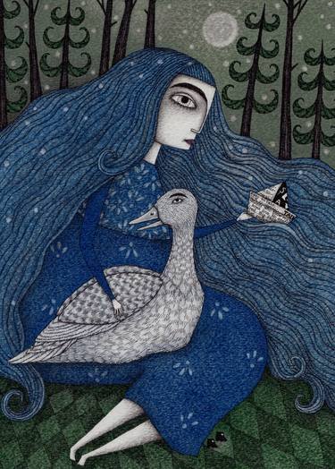 Saatchi Art Artist Judith Clay; Drawings, “The White Duck” #art