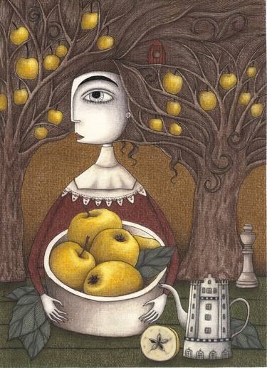 Saatchi Art Artist Judith Clay; Drawings, “Portrait of an Apple Orchard” #art