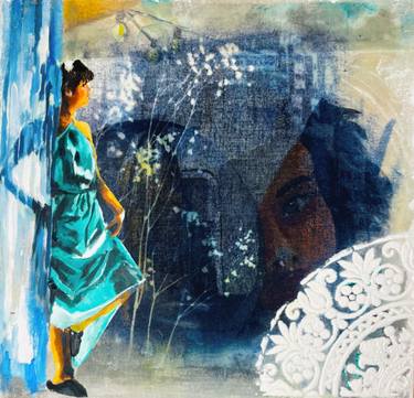 Original Abstract Expressionism Women Mixed Media by Nahil Alsheikh