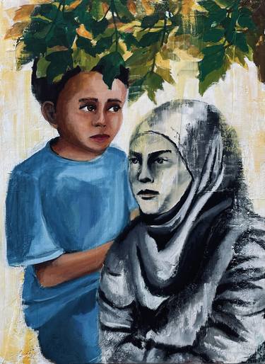 Original Abstract Expressionism Children Mixed Media by Nahil Alsheikh