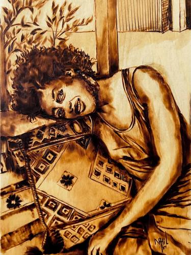Original Figurative Women Mixed Media by Nahil Alsheikh