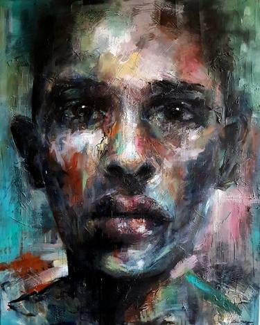Original Portraiture People Painting by Lone Malmgren