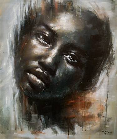 Original Portraiture People Painting by Lone Malmgren