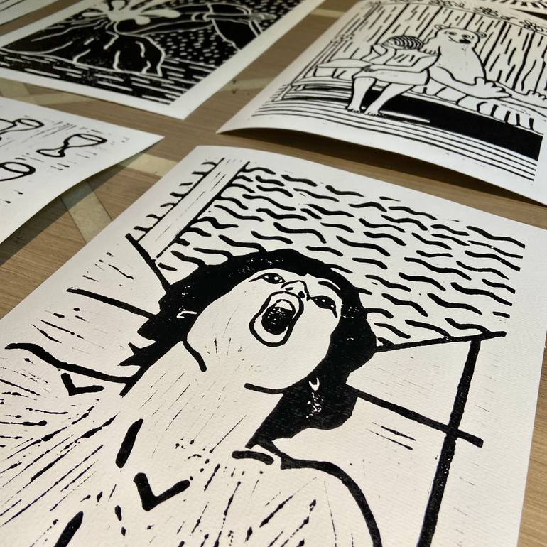 Original Black & White Body Printmaking by Rick Fraterman