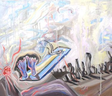 Original Abstract Expressionism Fantasy Painting by Corina Luca