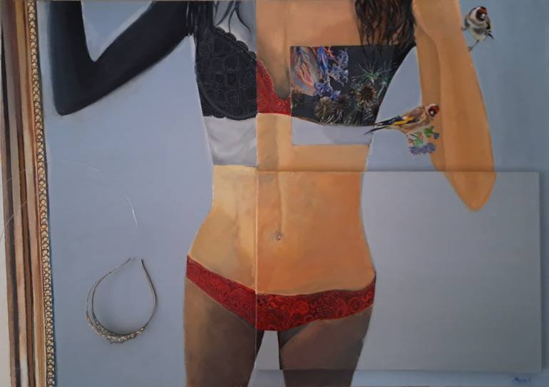 Original Modernism Women Painting by Maria Panayiotou