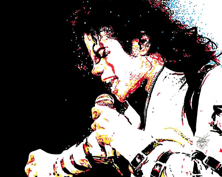 Original Famous Drawing by Neal Portnoy  Illustration Art on Paper  King of POP