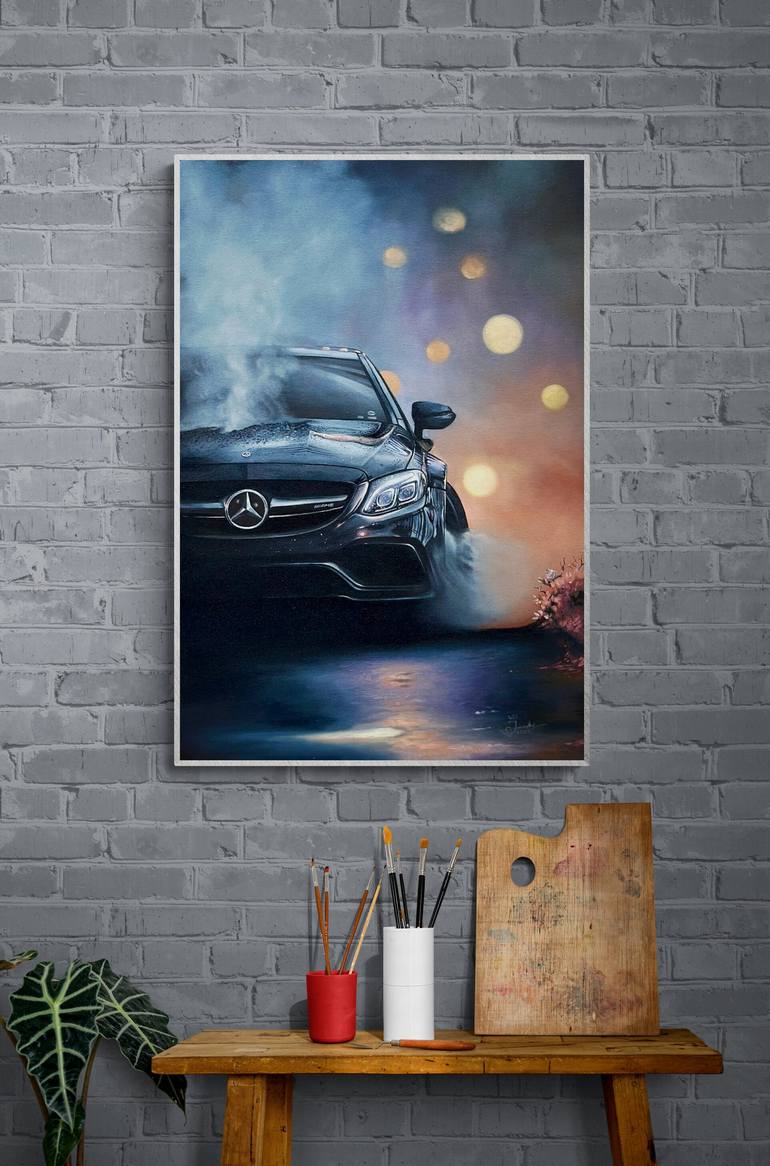 Original Photorealism Car Painting by Jamol Yusubov