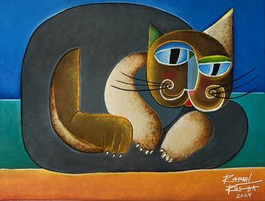 Original Contemporary Cats Paintings by Rafael Rocha