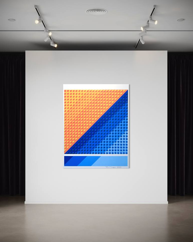 Original Geometric Abstract Painting by René Mayer