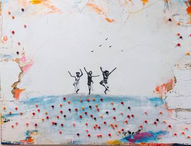 Original Abstract Expressionism Women Mixed Media by Maryline Lemaitre