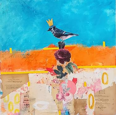 Original Abstract Expressionism Nature Mixed Media by Maryline Lemaitre