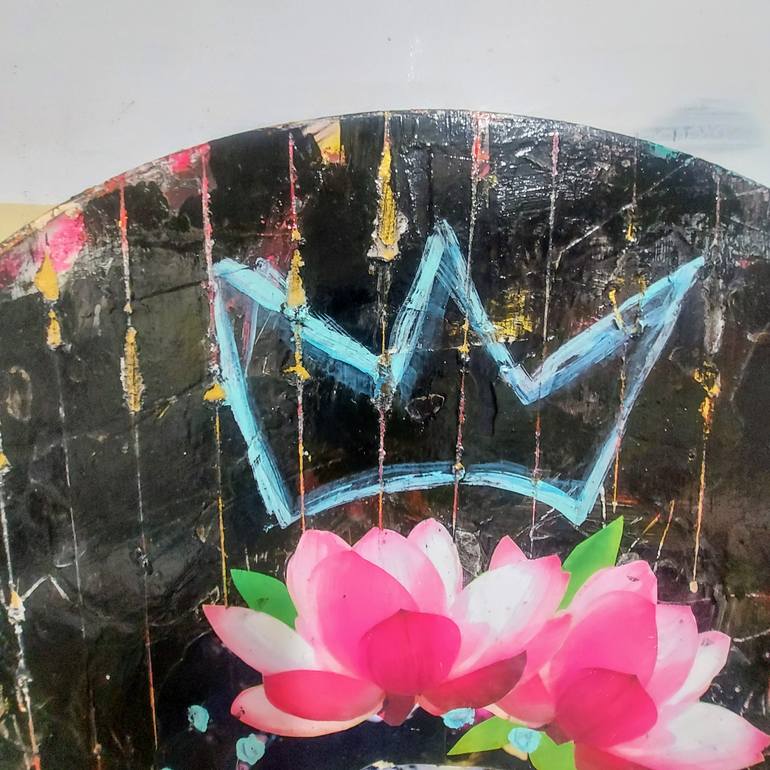 Original Abstract Expressionism Women Mixed Media by Maryline Lemaitre