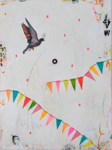 Original Abstract Mixed Media by Maryline Lemaitre