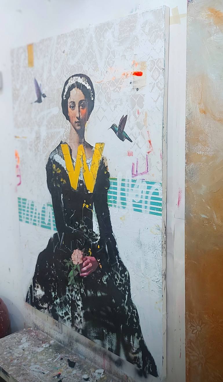 Original Abstract Expressionism Women Mixed Media by Maryline Lemaitre