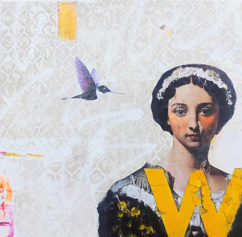 Original Abstract Expressionism Women Mixed Media by Maryline Lemaitre