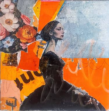 Original Abstract Expressionism Women Mixed Media by Maryline Lemaitre