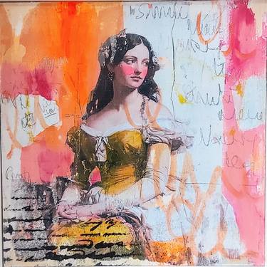 Original Abstract Expressionism Women Mixed Media by Maryline Lemaitre