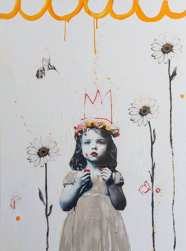 Original Abstract Expressionism Children Mixed Media by Maryline Lemaitre