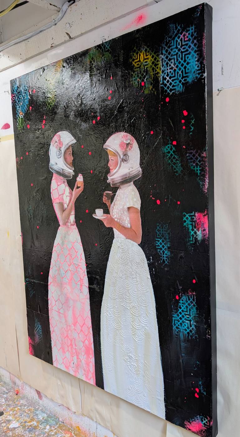 Original Abstract Expressionism Women Mixed Media by Maryline Lemaitre
