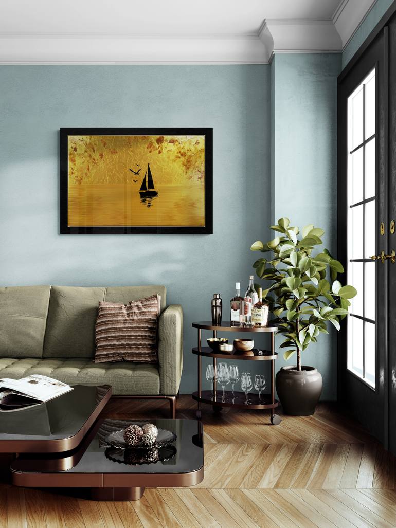 Original Abstract Seascape Painting by David Crabtree