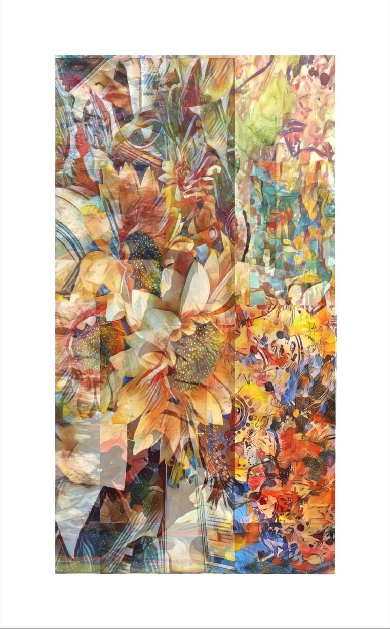 Original Abstract Digital by Banu Muazzez Arpali | Abstract Art on Canvas | Colors of the contact