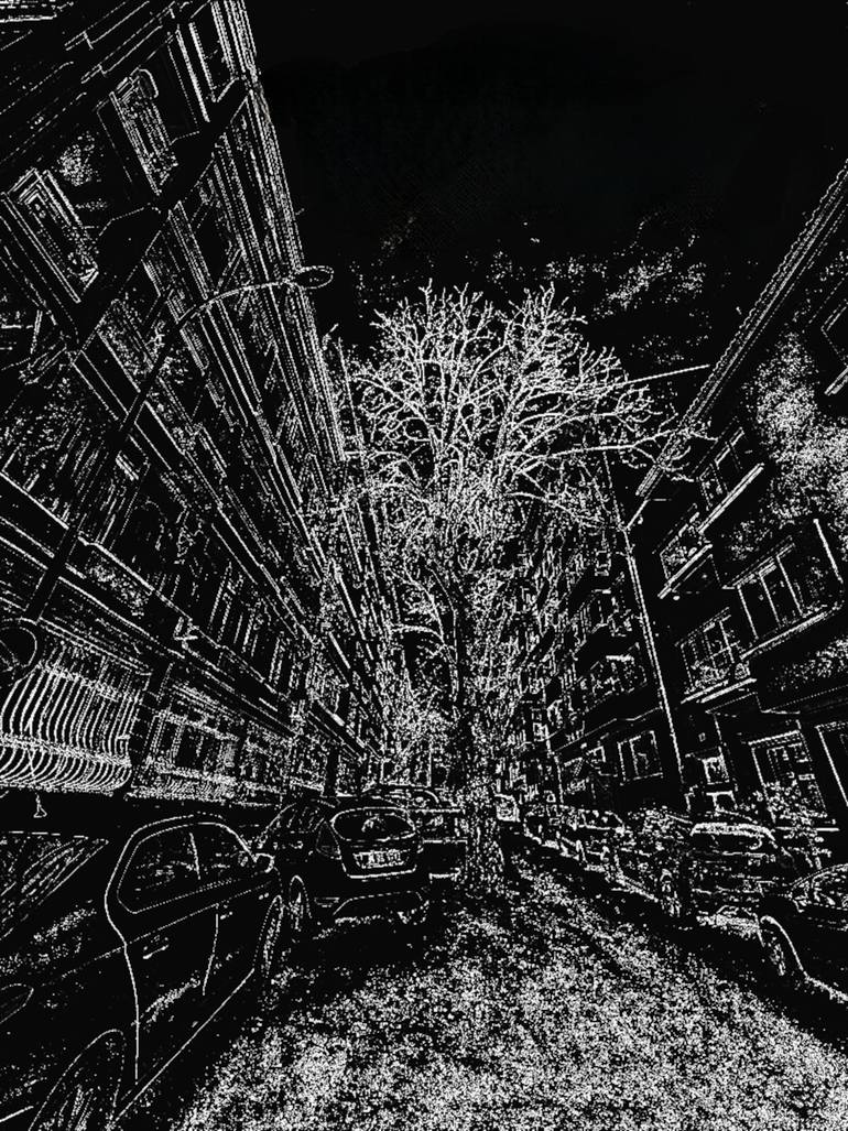 Original Abstract Photography by Banu Muazzez Arpali | Abstract Expressionism Art on Canvas | The Night Tree
